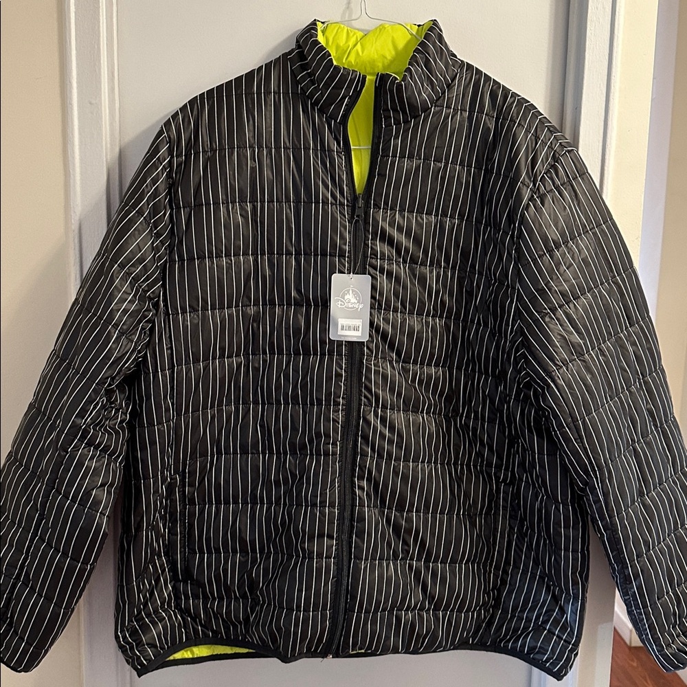 Nightmare Before Christmas Jack Skellington Reversible Puffer Jacket Mens XXL